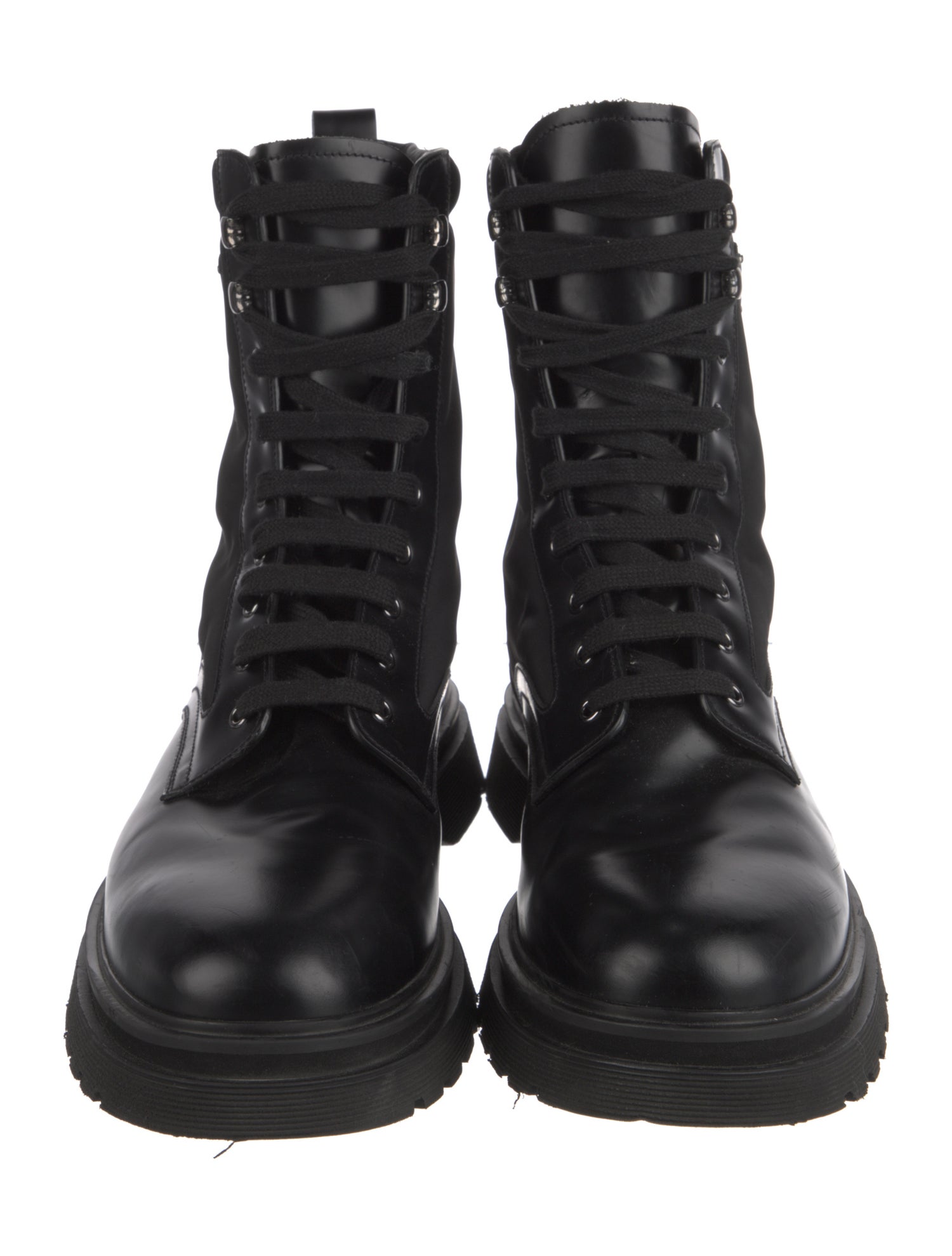 Prada Leather Combat Boots